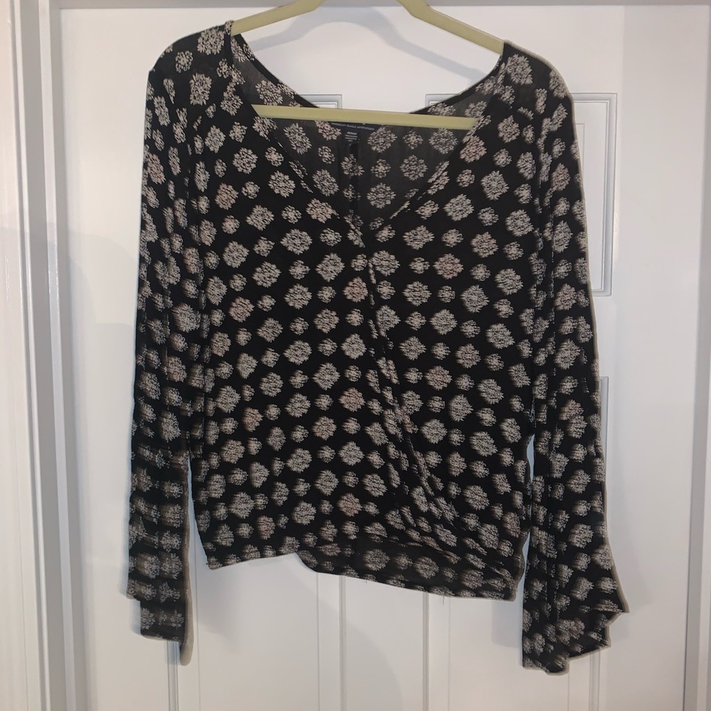 printed long sleeve top